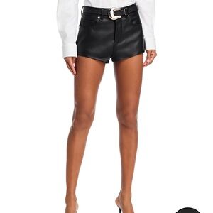 BLANKNYC Faux Leather Hot Shorts in Rock Star